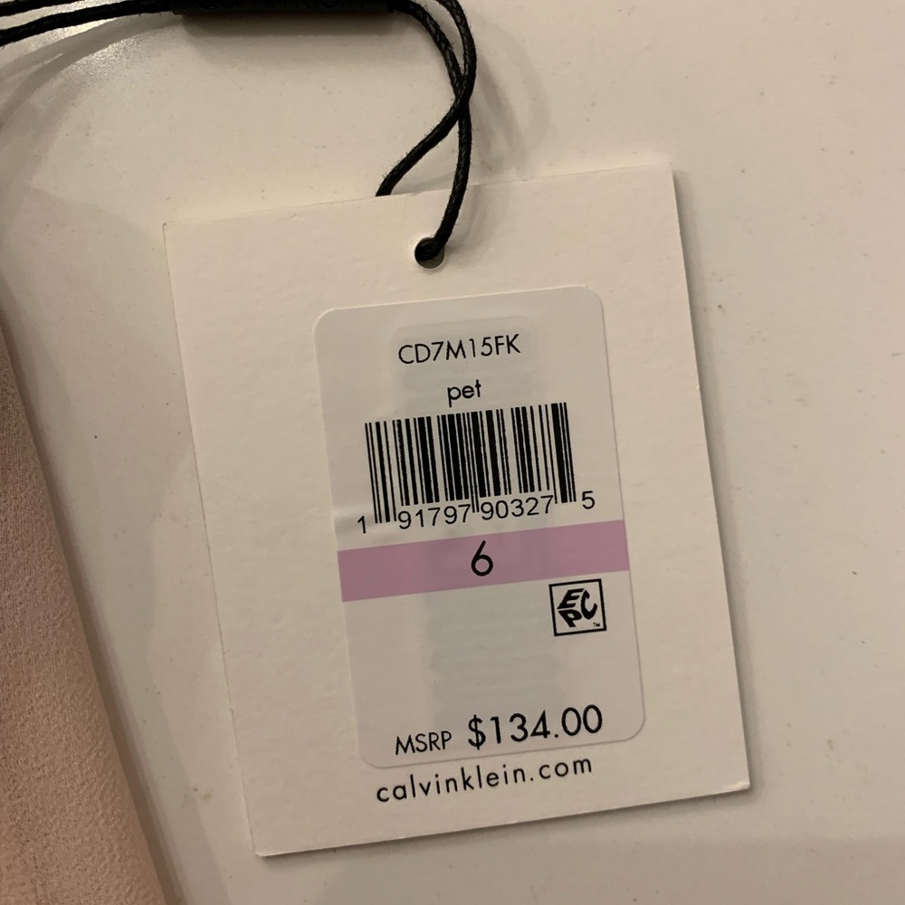 Calvin Klein Chiffon Popover Midi Dress Pale Pink Women’s Size 6 NEW - Picture 8 of 11